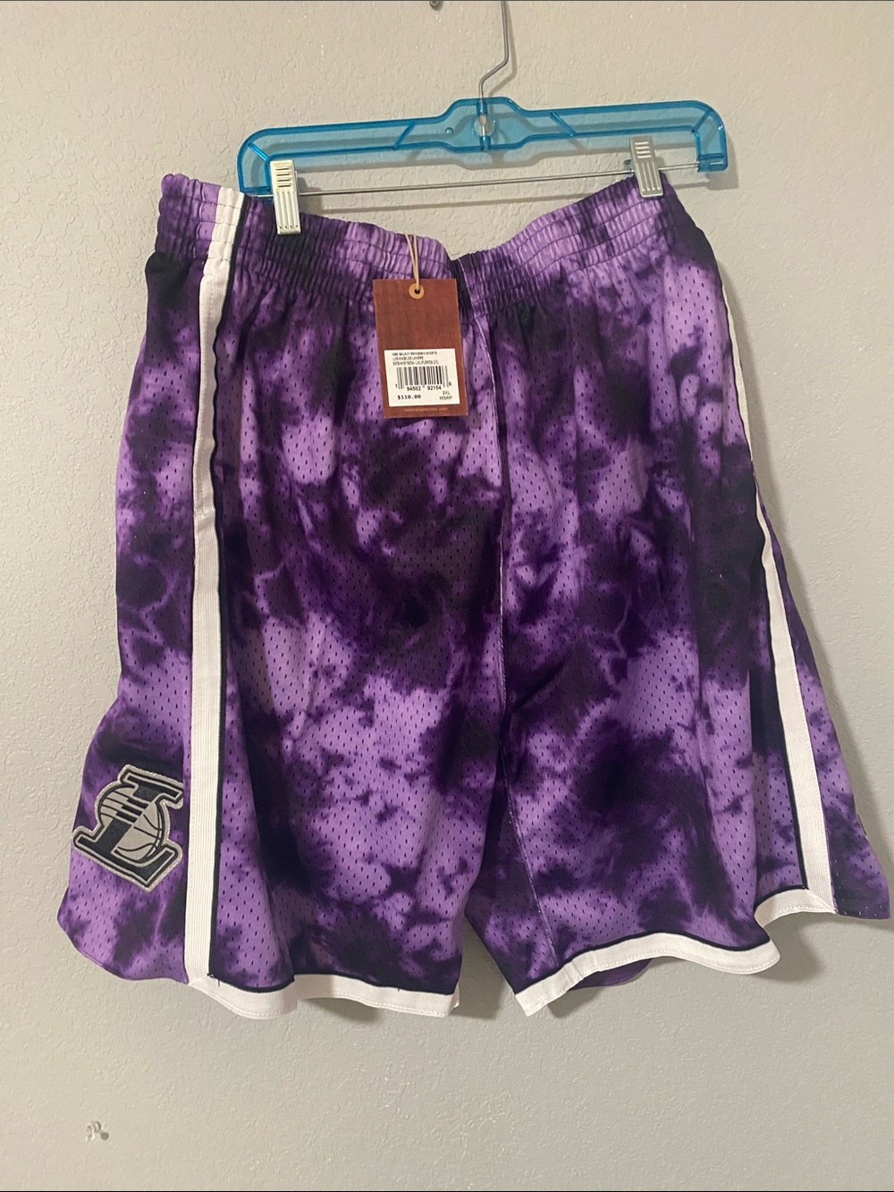 Men’s NBA lakers hardwood classics purple and black 2xl basket ball shorts